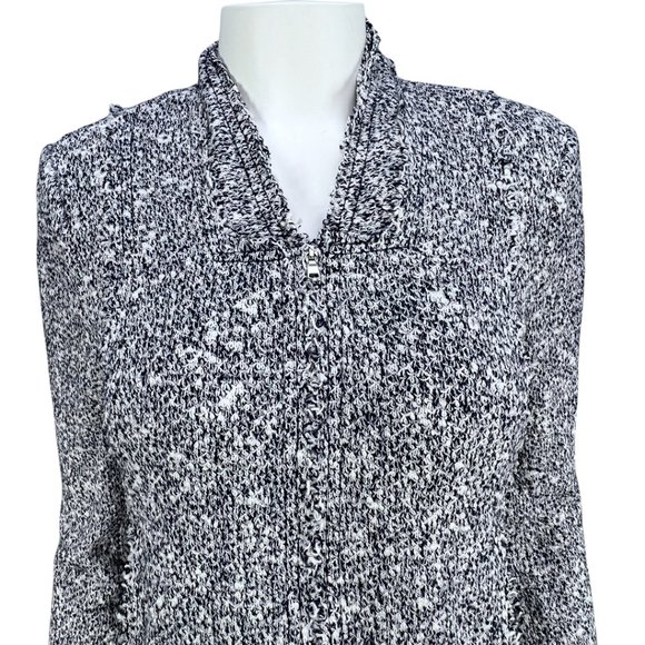 Navy/White Rebecca Taylor Stretch-Boucle Crop Jacket Size 8 - Picture 4 of 16